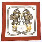 HERMES scarf Carre 45 BRIDES de GARA silk Brown Women Second hand