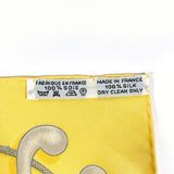 HERMES scarf Carre 45 CANNES & POMMEAUX silk yellow Women Second hand