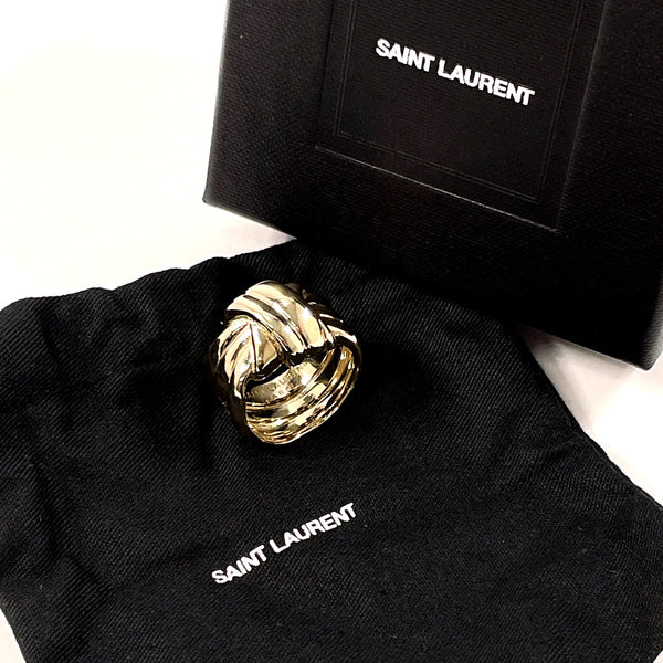 SAINT LAURENT PARIS Ring metal #US 6 3/4 gold unisex Second hand