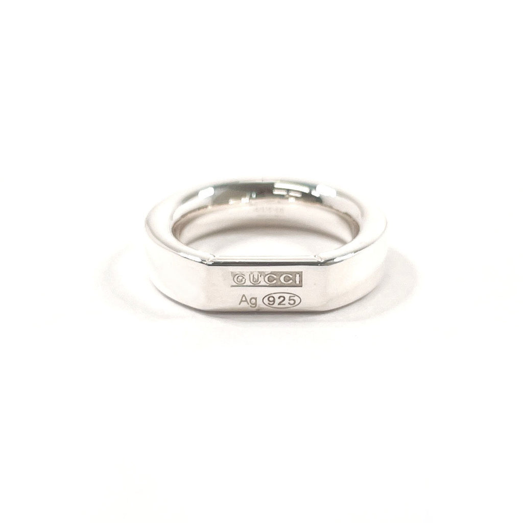 GUCCI Ring logo Silver925 #US 6 Silver unisex Second hand