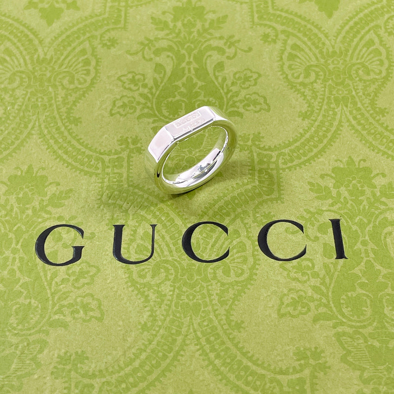 GUCCI Ring logo Silver925 #US 6 Silver unisex Second hand