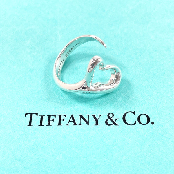 TIFFANY&Co. Ring Open heart Elsa Peretti Sterling Silver #US 6 Silver Women Second hand