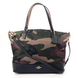 COACH Tote Bag F11847 camouflage Nylon Black unisex Second hand