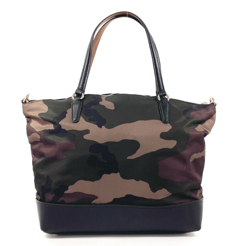 COACH Tote Bag F11847 camouflage Nylon Black unisex Second hand