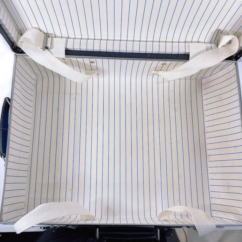 GLOBE TROTTER suitcase Carry-on 2-wheel Vulcanized fiber/leather blue blue unisex Second hand