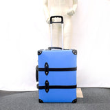 GLOBE TROTTER suitcase Carry-on 2-wheel Vulcanized fiber/leather blue blue unisex Second hand