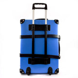 GLOBE TROTTER suitcase Carry-on 2-wheel Vulcanized fiber/leather blue blue unisex Second hand