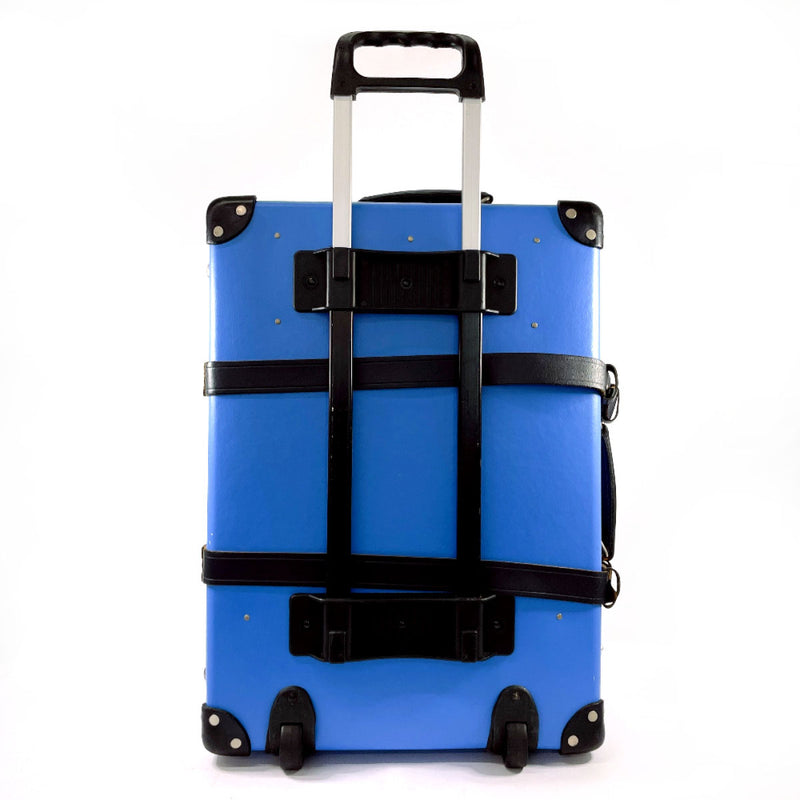 GLOBE TROTTER suitcase Carry-on 2-wheel Vulcanized fiber/leather blue blue unisex Second hand