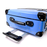 GLOBE TROTTER suitcase Carry-on 2-wheel Vulcanized fiber/leather blue blue unisex Second hand