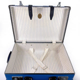 GLOBE TROTTER suitcase Carry-on 2-wheel Vulcanized fiber/leather blue blue unisex Second hand