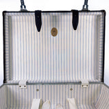 GLOBE TROTTER suitcase Carry-on 2-wheel Vulcanized fiber/leather blue blue unisex Second hand