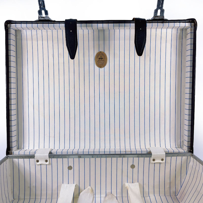 GLOBE TROTTER suitcase Carry-on 2-wheel Vulcanized fiber/leather blue blue unisex Second hand