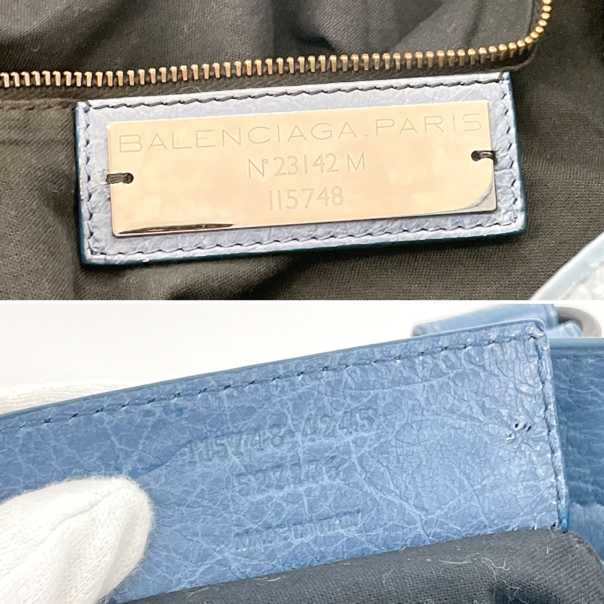 BALENCIAGA Handbag 115748・4245 The city leather blue Women Second