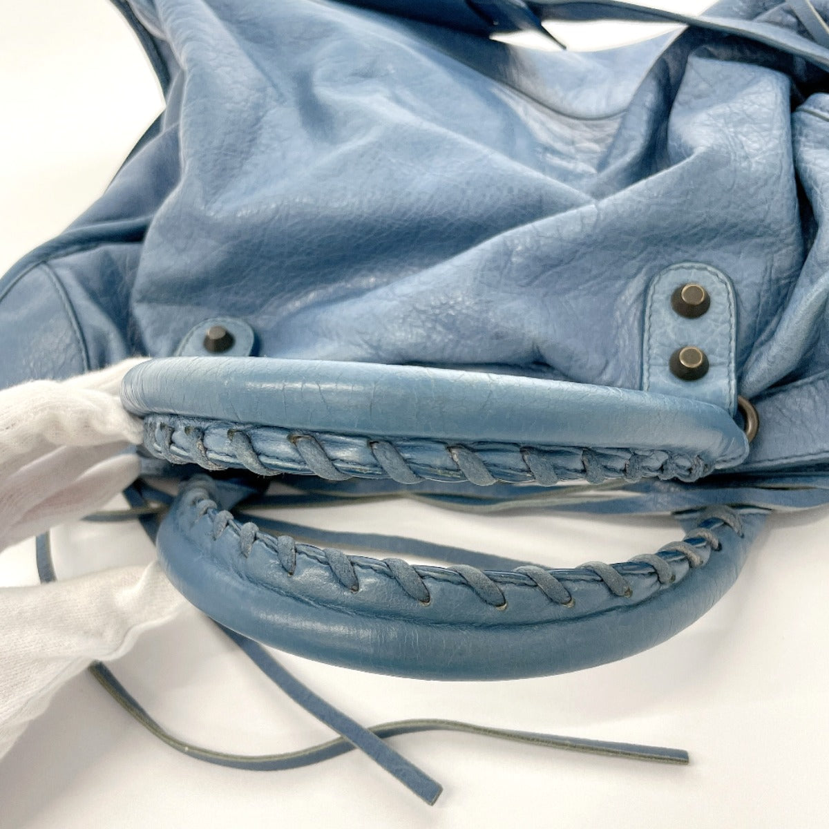 バッグ BALENCIAGA The City 2way 115748 Bag Blue Auth BALENCIAGA The City 115748 Vintage 2way Shoulder Hand