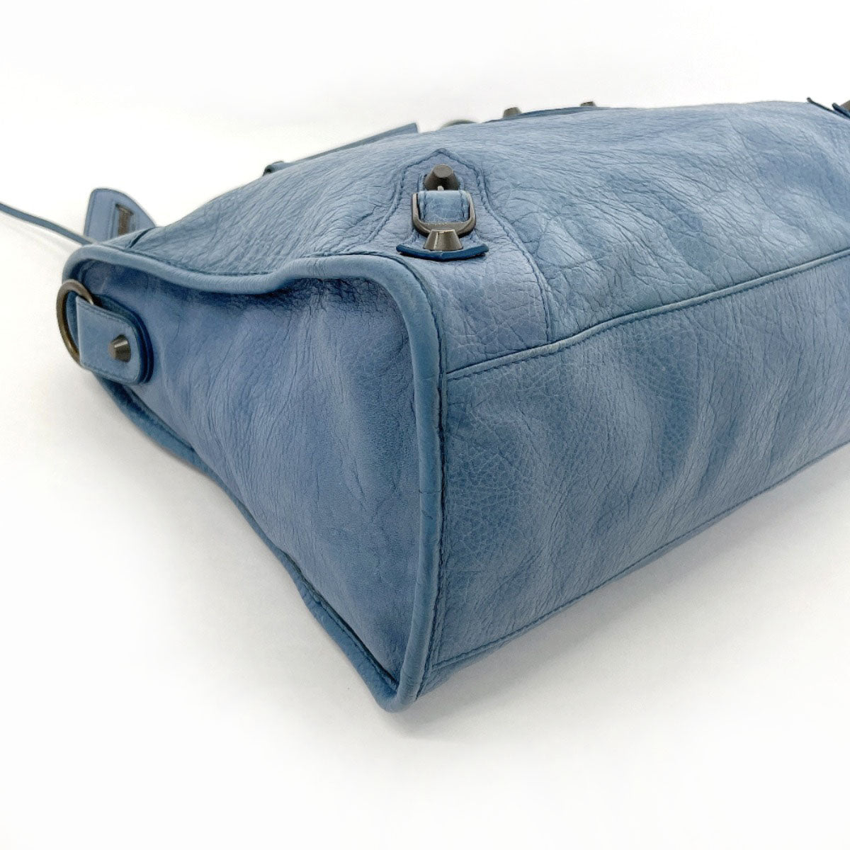 BALENCIAGA Handbag 115748・4245 The city leather blue Women Second