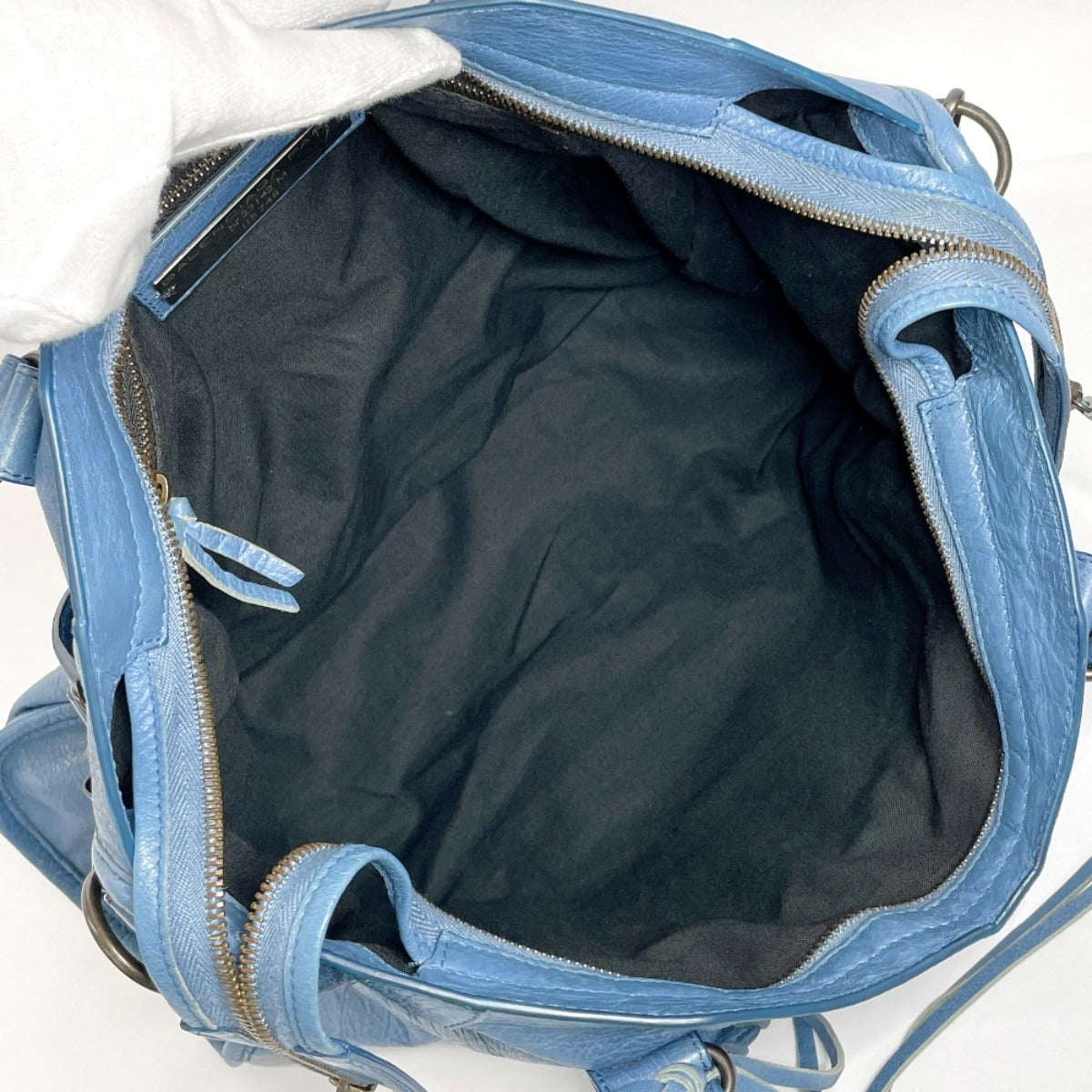 BALENCIAGA Handbag 115748・4245 The city leather blue Women Second