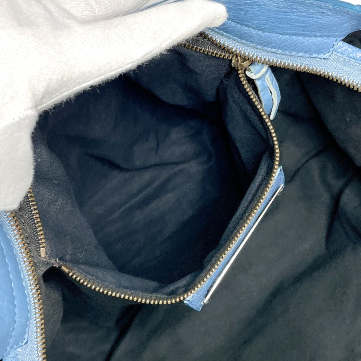 BALENCIAGA Handbag 115748・4245 The city leather blue Women Second