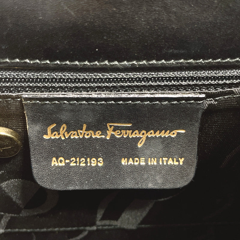 Salvatore Ferragamo Handbag AQ-212193 Gancini 2WAY leather Black Women Second hand