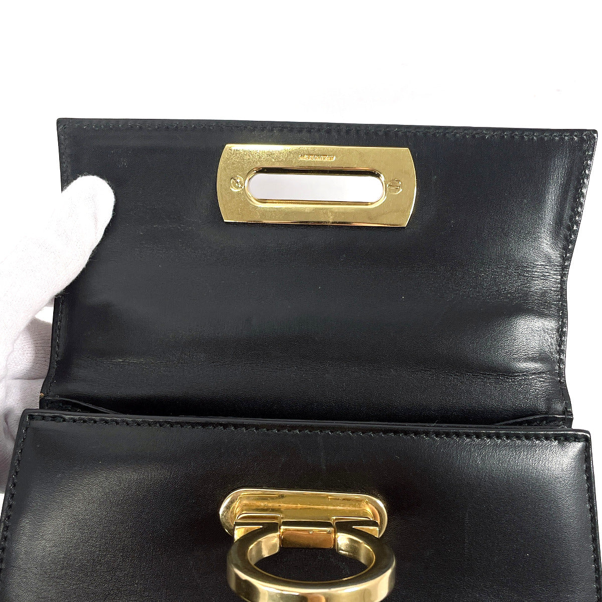 Salvatore Ferragamo Handbag AQ-212193 Gancini 2WAY leather Black