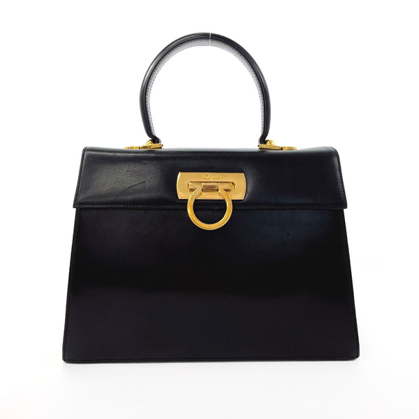 Salvatore Ferragamo Handbag O 21 2181 Gancini leather Black Women Second hand