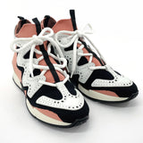 HERMES sneakers leather/canvas pink pink Women Second hand