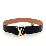 LOUIS VUITTON belt M9151 Sunture LV Initial reversible Taurillon Clemence Black Black mens Second hand