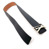 LOUIS VUITTON belt M9151 Sunture LV Initial reversible Taurillon Clemence Black Black mens Second hand