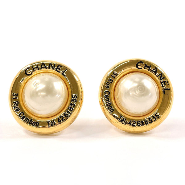 CHANEL Earring 31 RUE CAMBON vintage Gold Plated/Fake pearl gold 2 5 Women Second hand