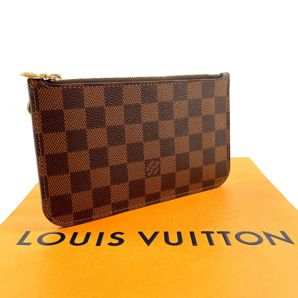 LOUIS VUITTON Pouch Neverfull attached pouch Damier Brown unisex Second hand