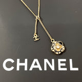 CHANEL Necklace Camellia COCO Mark vintage metal/Rhinestone gold 07 A Women Second hand