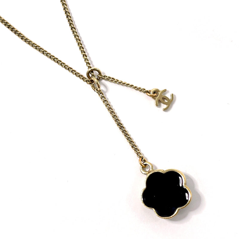 CHANEL Necklace Camellia COCO Mark vintage metal/Rhinestone gold 07 A Women Second hand