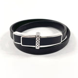 BOTTEGAVENETA bracelet Intrecciato Double loop leather/Silver925 Black mens Second hand