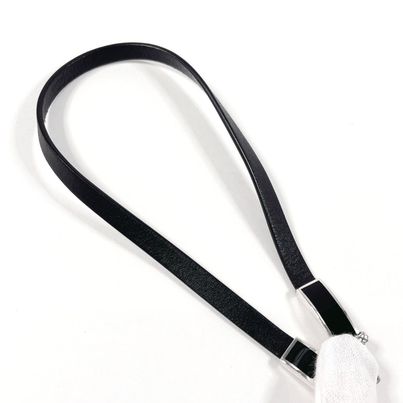 BOTTEGAVENETA bracelet Intrecciato Double loop leather/Silver925 Black mens Second hand