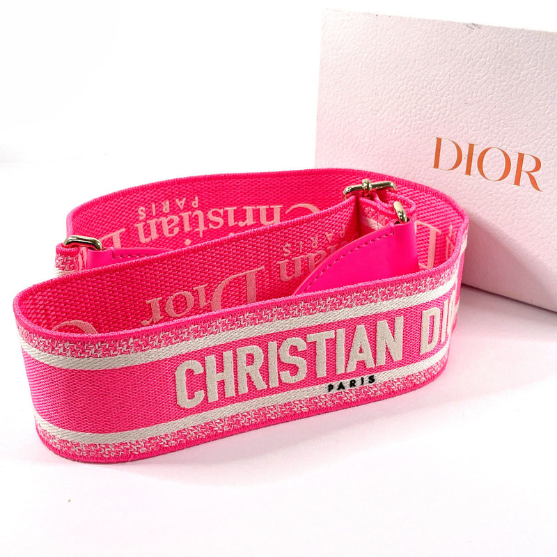 Dior Shoulder strap Embroidery canvas pink Women Second hand