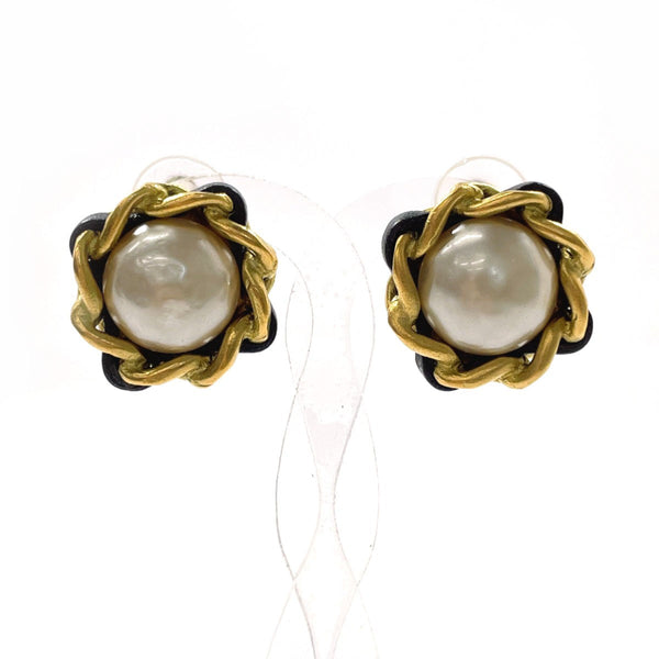 CHANEL Earring Gold Plated/Fake pearl gold 94 A Women Second hand