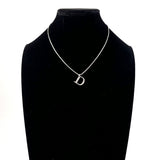 Christian Dior Necklace D logo metal/Rhinestone Silver Women Second hand
