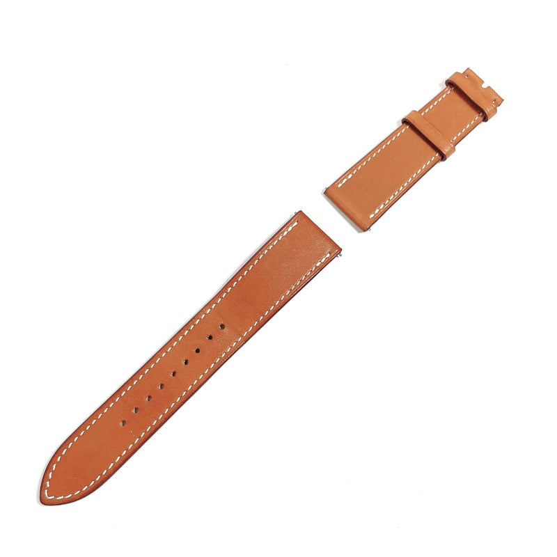 HERMES Watches Spare Belt genuine Vauvarenia Brown Brown DCarved seal unisex Second hand
