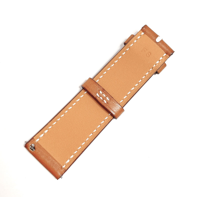 HERMES Watches Spare Belt genuine Vauvarenia Brown Brown DCarved seal unisex Second hand