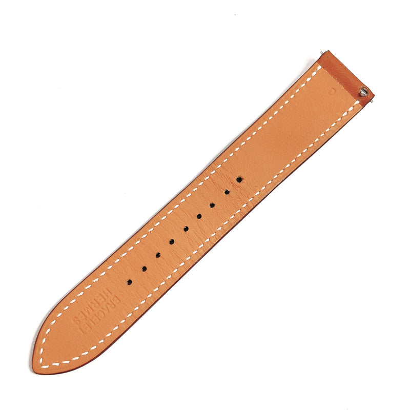 HERMES Watches Spare Belt genuine Vauvarenia Brown Brown DCarved seal unisex Second hand