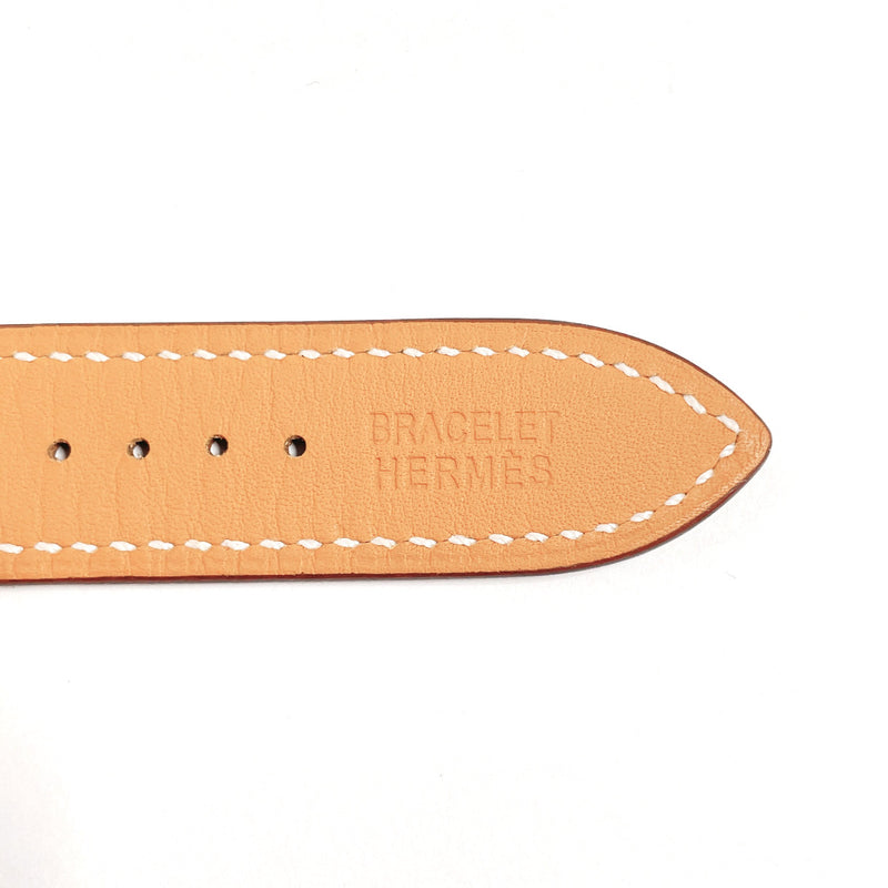 HERMES Watches Spare Belt genuine Vauvarenia Brown Brown DCarved seal unisex Second hand