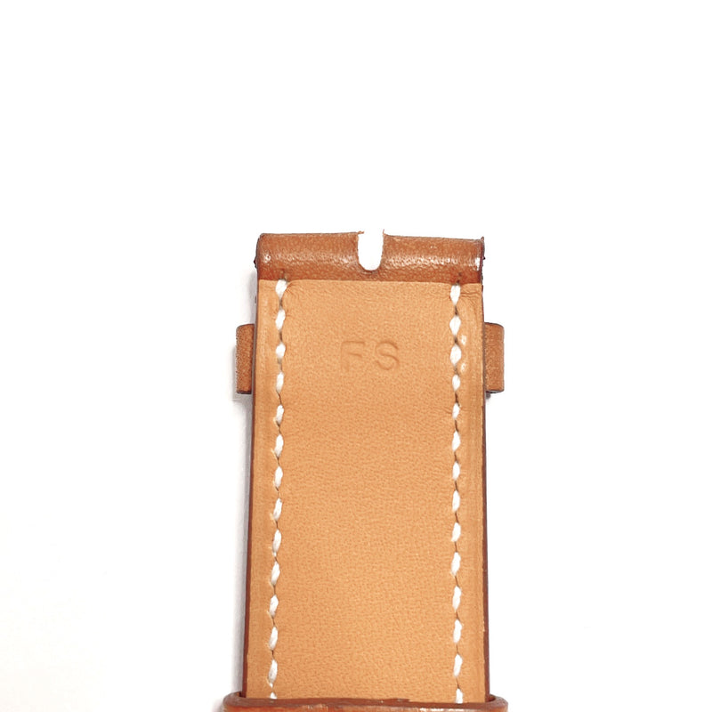 HERMES Watches Spare Belt genuine Vauvarenia Brown Brown DCarved seal unisex Second hand