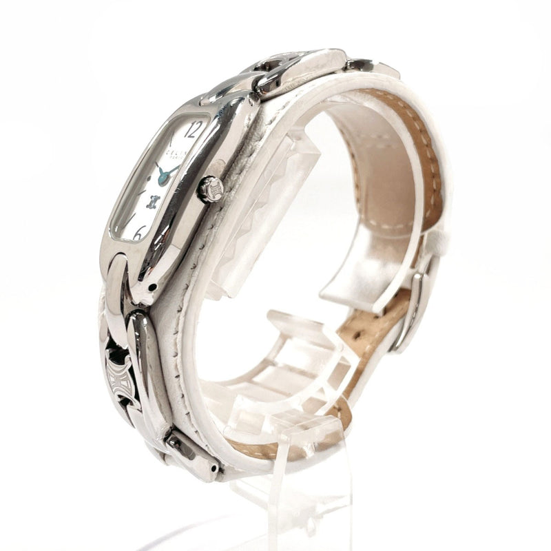CELINE Watches Triomphe Breath Watch Stainless Steel/leather Silver Silver Women Second hand