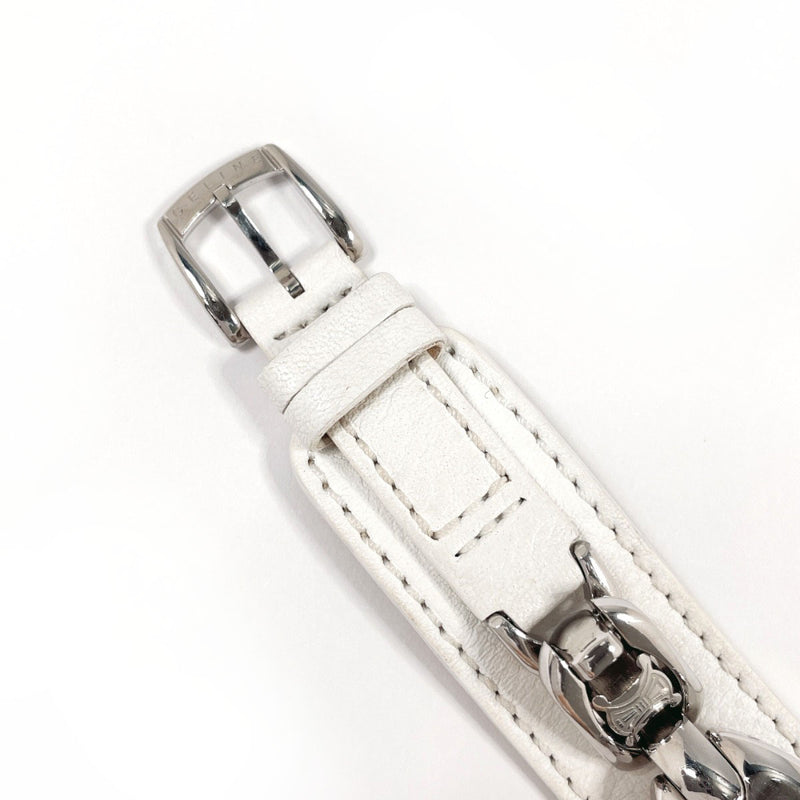 CELINE Watches Triomphe Breath Watch Stainless Steel/leather Silver Silver Women Second hand