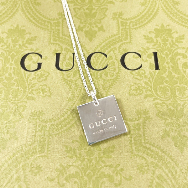 GUCCI Necklace Square plate Silver925 Silver unisex Second hand