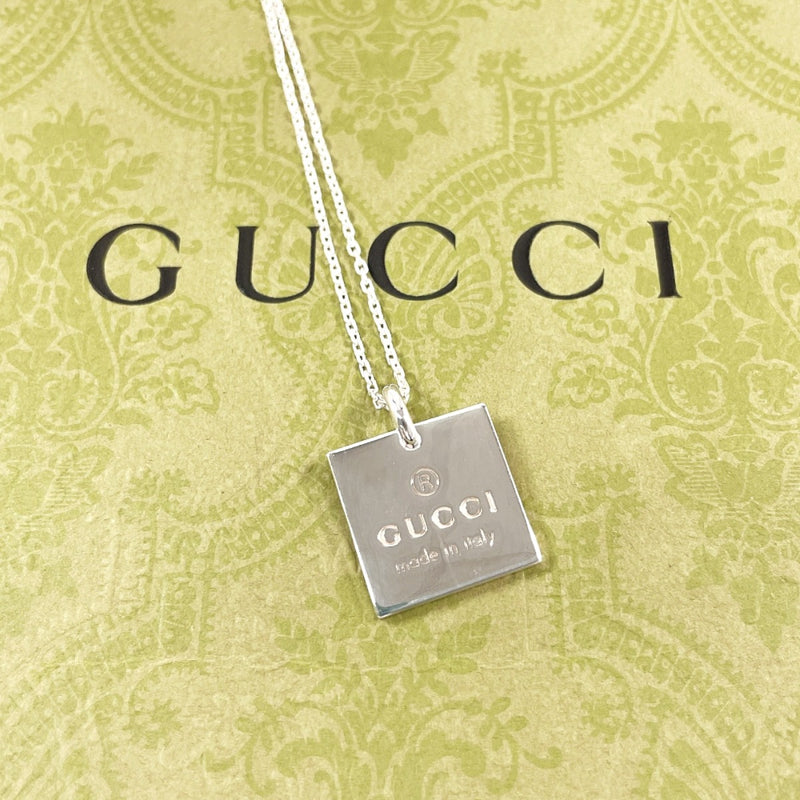 GUCCI Necklace Square plate Silver925 Silver unisex Second hand