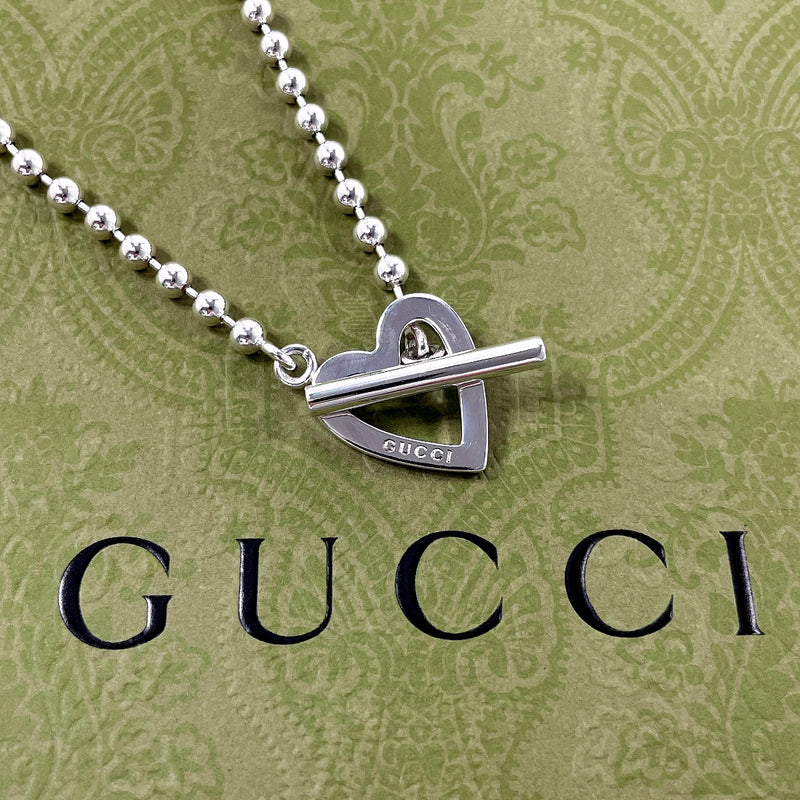 GUCCI Necklace Ball Chain Heart Silver925 Silver Women Second hand