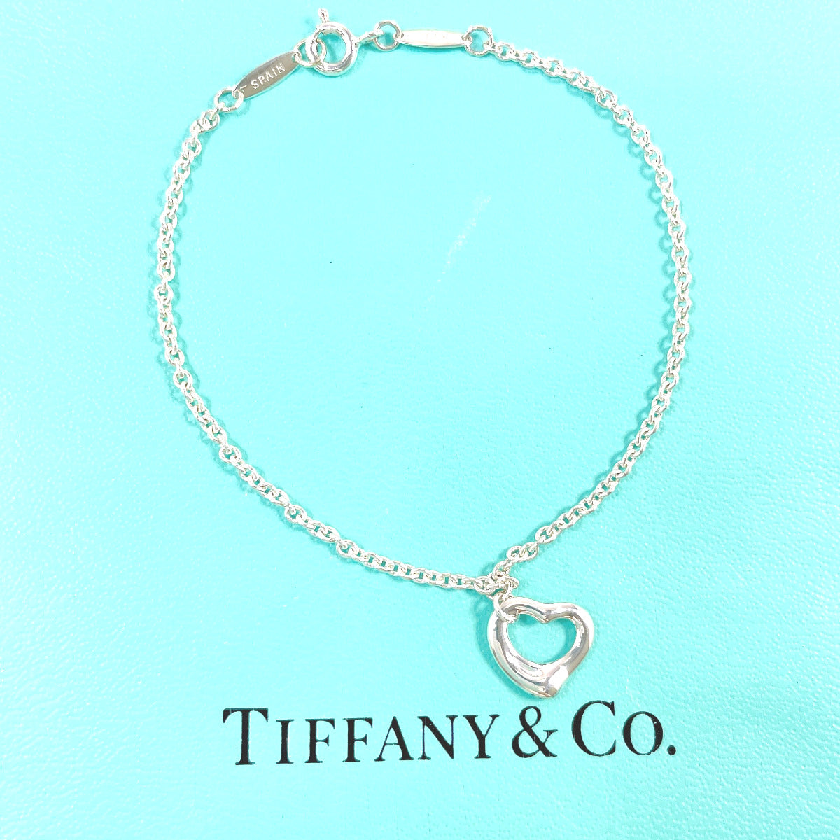 TIFFANY&Co. bracelet Open heart Elsa Peretti Silver925 Silver