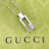 GUCCI Necklace 145171 J8400 8106 G logo plate Silver925 Silver unisex Second hand