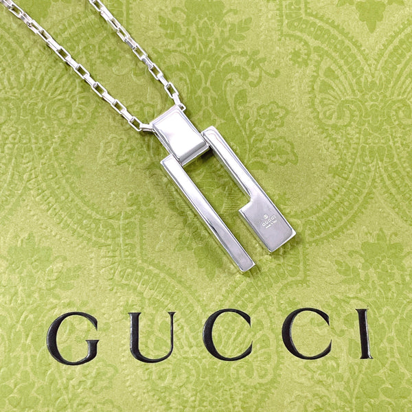 GUCCI Necklace 145171 J8400 8106 G logo plate Silver925 Silver unisex Second hand