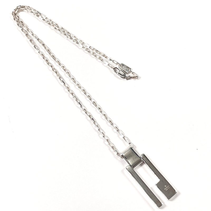 GUCCI Necklace 145171 J8400 8106 G logo plate Silver925 Silver unisex Second hand